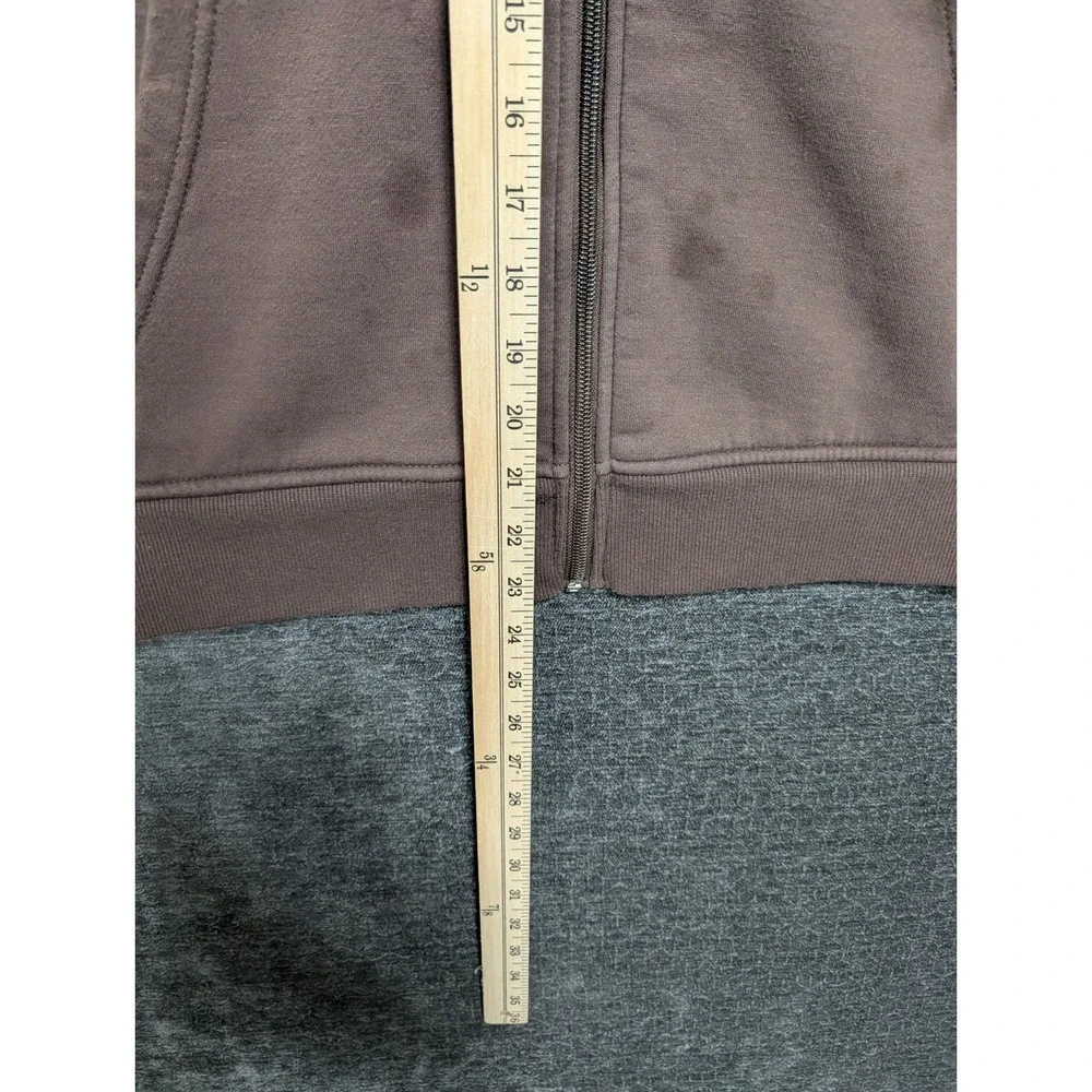 True Religion Mens Buddha Logo Zip Up Hoodie Brown Graphic Sweatshirt Size L